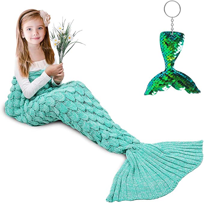 green mermaid tail blanket